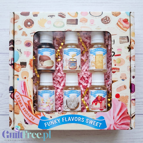 Funky Flavors Sweet 6 x 10ml, Set Testerski Soft Serve Stories - zestaw aromatów