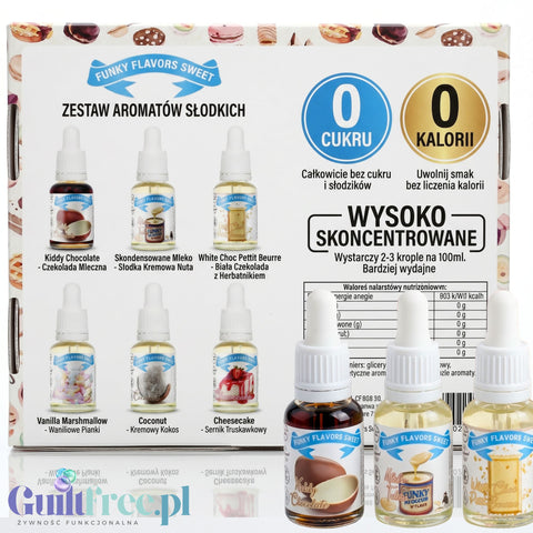 Funky Flavors Sweet 6 x 10ml, Set Testerski Soft Serve Stories - zestaw aromatów