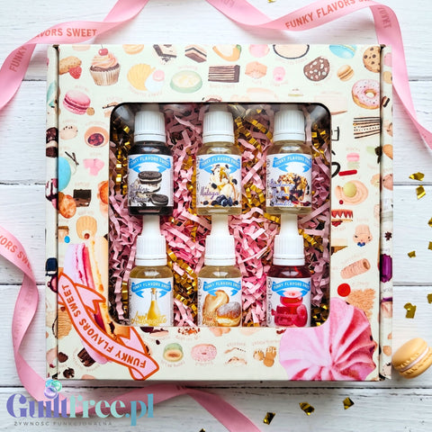 Funky Flavors Sweet 6 x 10ml, Set Testerski The Naughty Bakery - zestaw aromatów