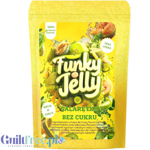 Funky Jelly Honey Melon & Green Apple x 15 porcje - galaretka bez cukru, smak Melon & Zielone Jabłuszko