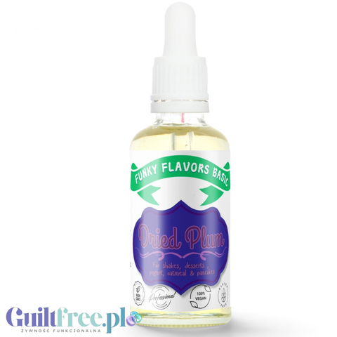 Funky Flavors Basic Dried Plum 30ml - kropelki aromatyzujące o zapachu suszonej śliwki, bez cukru, słodzików i tłuszczu