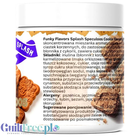 Funky Flavors Splash Speculoos Cookie 50g - błonnikowy aromat słodzący w proszku karmelizowanych herbatników cynamonowych