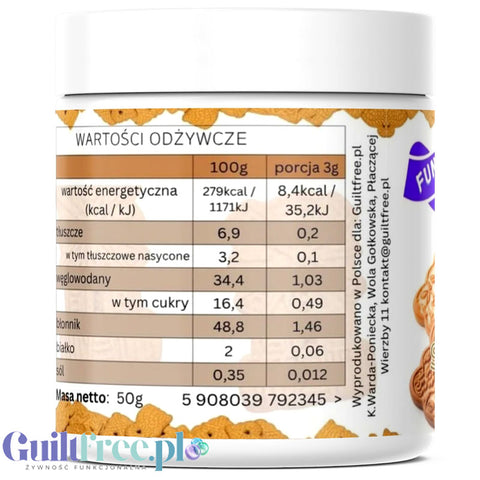 Funky Flavors Splash Speculoos Cookie 50g - błonnikowy aromat słodzący w proszku karmelizowanych herbatników cynamonowych