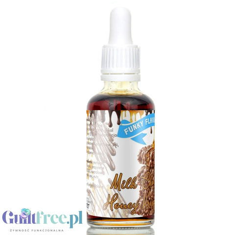 Funky Flavors Sweet Milk Choc Honey Krispie - słodzony aromat bez cukru, tłuszczu i kcal, Mleczna Czekolada & Miodowe Chrupki