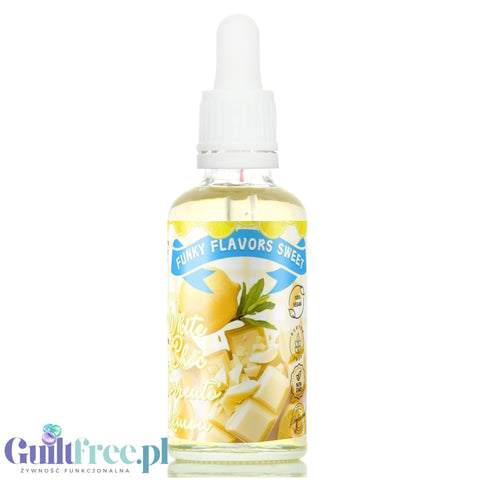 Funky Flavors Sweet White Chocolate & Sorrento Lemon - słodzony aromat musu z białej czekolady z cytryną bez tłuszczu i kalorii