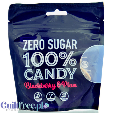 Future Candy 100% Zero Sugar Sweets, Blackberry & Plum - cukierki bez cukru o smaku Śliwka & Jeżyna