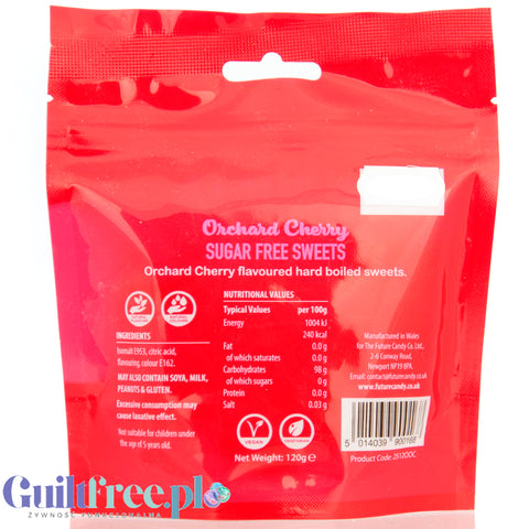 Future Candy 100% Zero Sugar Sweets, Orchard Cherry - wiśniowe landrynki bez cukru
