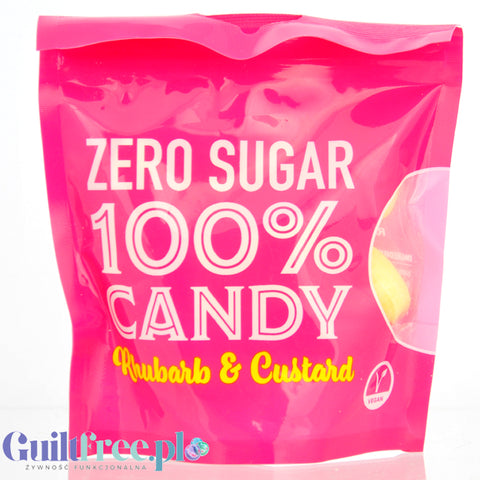 Future Candy 100% Zero Sugar Sweets, Rhubarb & Custard - landrynki bez cukru o smaku ciasta z rabarbarem