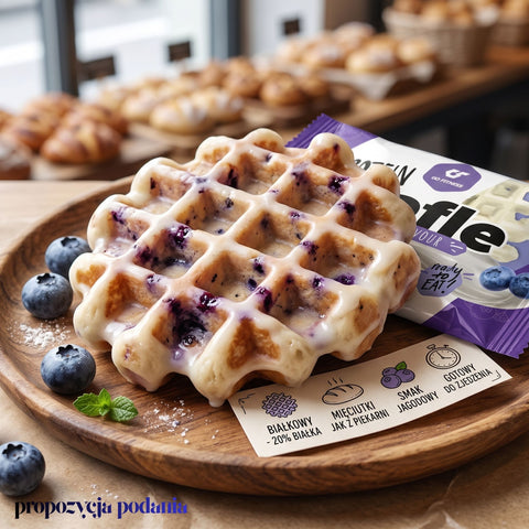 Go Fitness Protein Waffle Blueberry - gofr proteinowy w polewie 206kcal & 12g białka