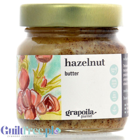 Grapoila Hazelnut Butter - surowa tłoczona na zimno pasta z nieprażonych orzechów laskowych 100%