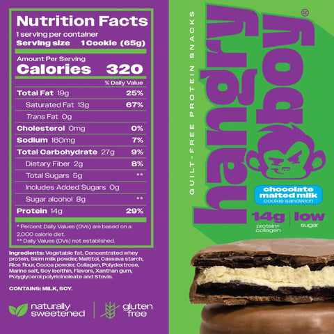 HangryBoy Protein Cookie Chocolate Malted Milk - PRookie ciastko białkowe a la alfajores z kremem i czekoladą