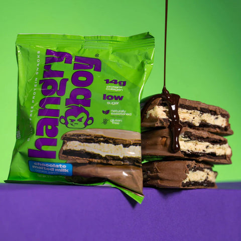 HangryBoy Protein Cookie Chocolate Malted Milk - PRookie ciastko białkowe a la alfajores z kremem i czekoladą