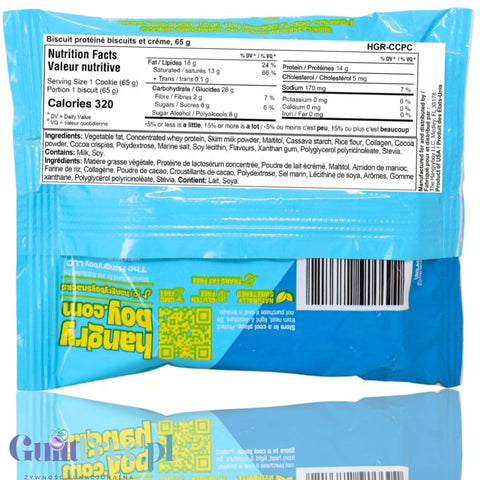 HangryBoy Protein Cookie Cookies & Cream - warstwowe ciastko białkowe alfajores z kremem i polewą