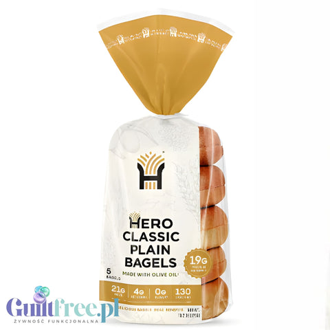 Hero Classic Plain Bagels - keto bajgle proteinowe, 19g białka & 130kcal w bajglu