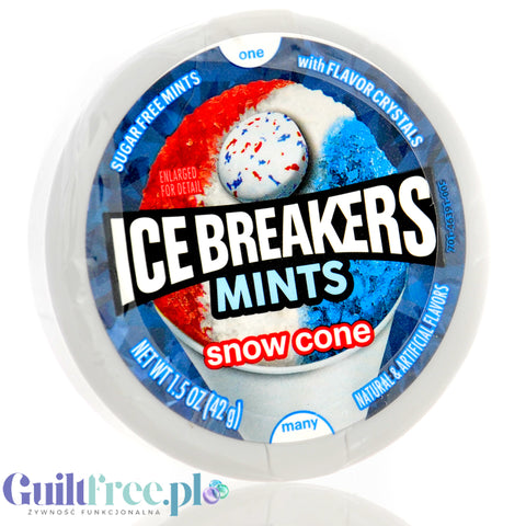 Ice Breakers Mints Snow Cone 2kcal, - pastylki miętowo-owocowe bez cukru z chłodzącymi kryształkami