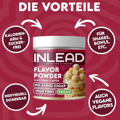 Inlead Flavor Powder Marzipan 90g - błonnikowy aromat słodzący w proszku bez cukru, Marcepan
