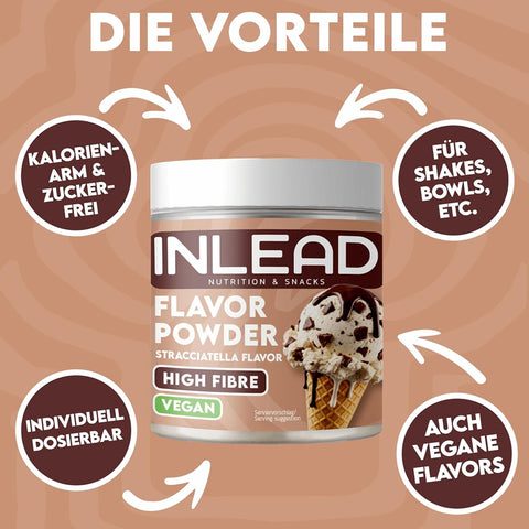 Inlead Flavor Powder Stracciatella 90g - błonnikowy aromat słodzący w proszku bez cukru