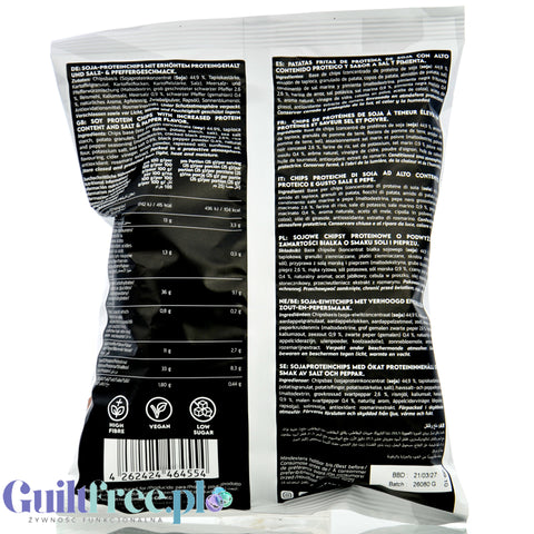 Inlead Protein Tortilla Chips Salt & Pepper - wegańskie chipsy proteinowe z błonnikiem, smak Sól & Pieprz