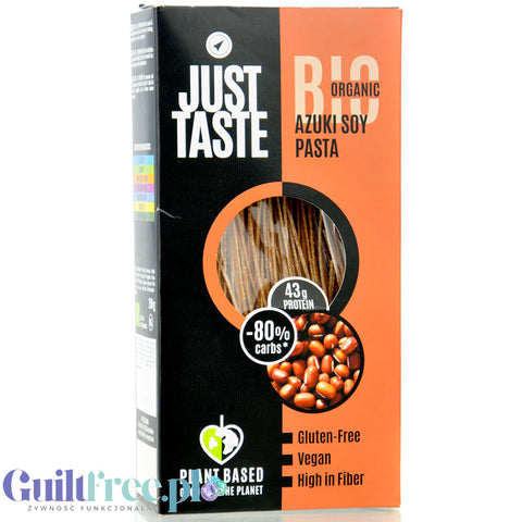 Just Taste Azuki Soy Pasta - bio makaron sojowy z fasoli azuki, 43,5 g białka