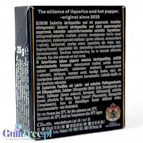 Läkerol Hot Pepper Lakritz 25g - pikantna mocna lukrecja bez cukru z Finlandii