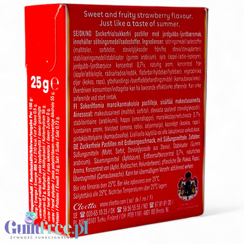Läkerol Strawberry 25g - szwedzka lukrecja bez cukru ze stewią
