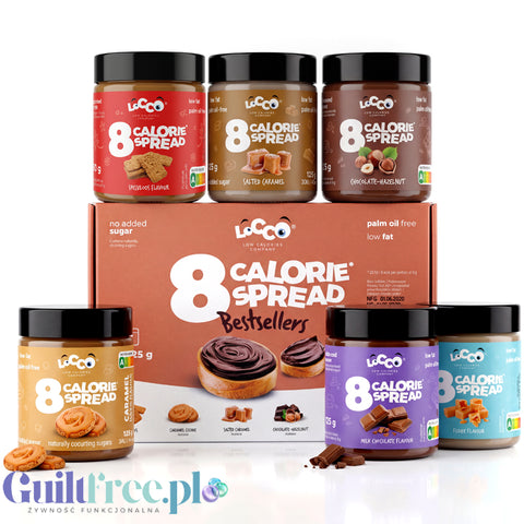 Locco Sampler Bestsellers - Zestaw Taste & Test  6 x 125g, niskotłuszczowe kremy do smarowania bez cukru 150kcal
