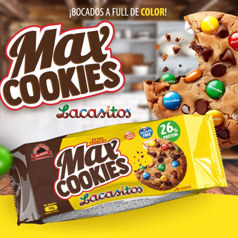 MAX Protein Cookies Lacasitos® - proteinowe ciastka bez oleju palmowego z kolorowymi drażetkami