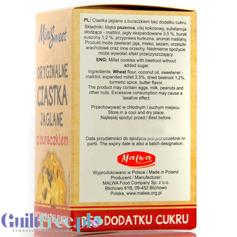 Malwa Jaglane z Buraczkiem - oryginalne ciasteczka jaglane bez cukru z buraczkiem i kurkumą