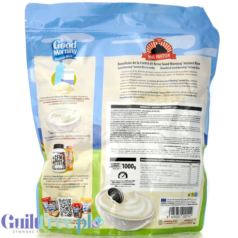 Max Protein Crema de Arroz, Blackmax 1kg - kleik ryżowy bez cukru, regeneracyjny posiłek treningowy o smaku ciasteczkowym