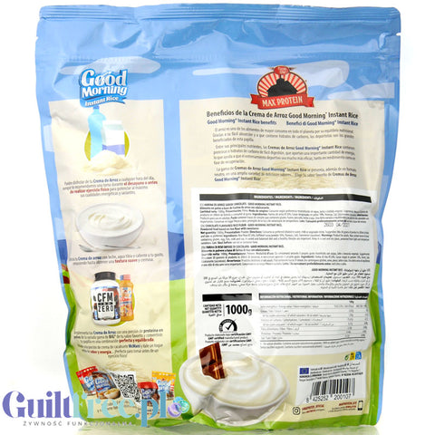 Max Protein Crema de Arroz, Chocolate 1kg - kleik ryżowy bez cukru, regeneracyjny posiłek treningowy