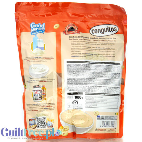 Max Protein Good Morning Instant Rice Crema De Arroz Conguitos 1kg - owsianka instant, smak orzeszków w białej czekoladzie