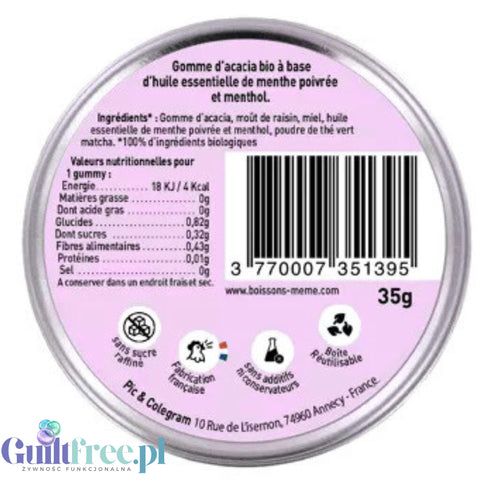 Me-Me Gummies, Gomme d'acacia Gingembre - naturalne żelki akacjowe z miodem, imbirem i matcha