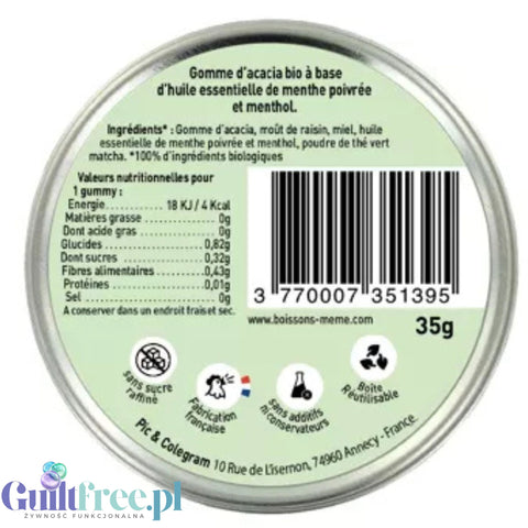 Me-Me Gummies, Gomme d'acacia Menthe