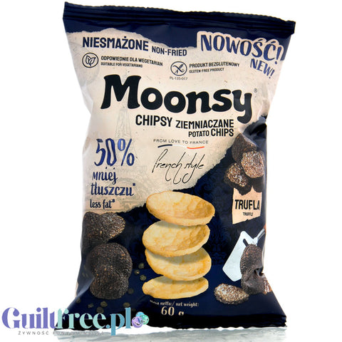 Moonsy Chipsy Ziemniaczane Trufla French Style - 50% mniej tłuszczu, niesmażone truflowe