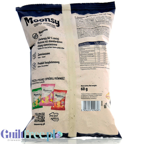 Moonsy Chipsy Ziemniaczane Trufla French Style - 50% mniej tłuszczu, niesmażone truflowe