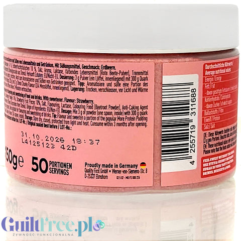 More Nutrition Chunky Flavor STEVIA, Strawberry Perfection 150g - wegański aromat w proszku bez cukru ze stewią