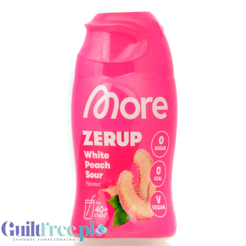 More Nutrition Zerup White Peach na 8L - skoncentrowany syrop do wody bez cukru i kalorii, Biała Brzoskwinia