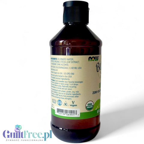 NOW Better Stevia Organic 237ml - organic stevia sweetener without glycerin