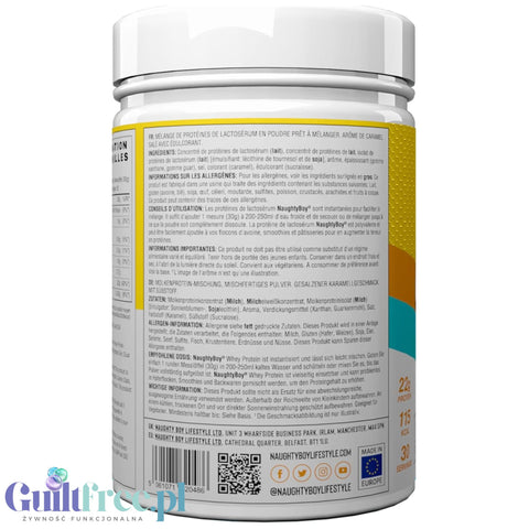 Naughty Boy Whey Protein Salted Caramel 900g - gęsta odżywka białkowa WPI, WPC & MPC