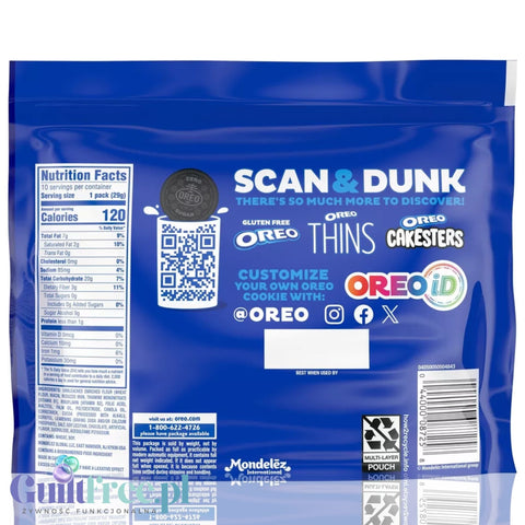 Oreo Double Stuff Chocolate Sandwich Cookies Zero Sugar - oryginalne Oreo bez cukru z podwójnym kremem