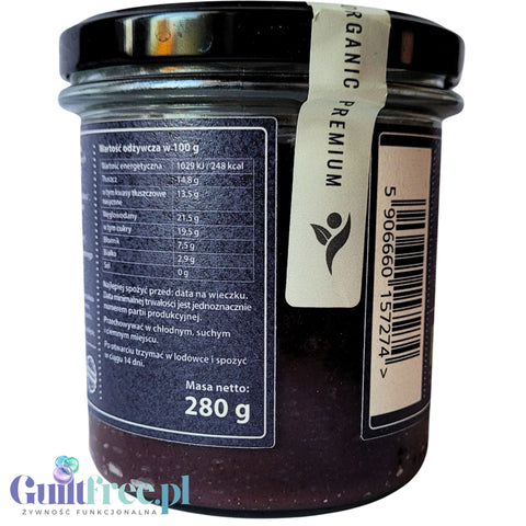 Organic House Daktynella Jagoda 280g - jagodowy krem daktylowo-kokosowy bez dodatku cukru, wegański & organiczny