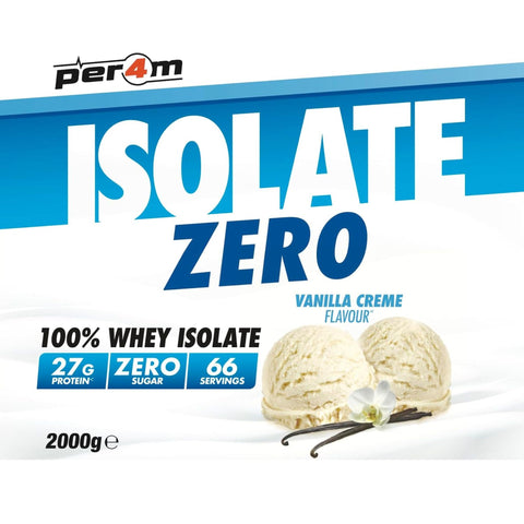 Per4m Isolate Zero Vanilla Crème 2kg - 100% WPI, 26g białka & 109kcal, smak Krem Waniliowy
