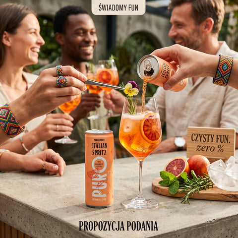 PURO Spirits Italian Spritz 0% - bezalkoholowy napój premium bez cukru ze stewią