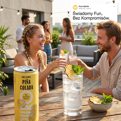 PURO Spirits Piña Colada 0% - bezalkoholowy napój premium bez cukru ze stewią
