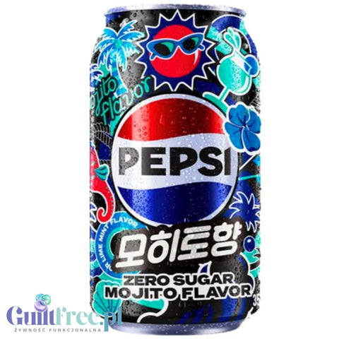 Pepsi Zero Sugar Mojito 355ml - miętowo-limonkowa Pepsi bez cukru z Korei Południowej