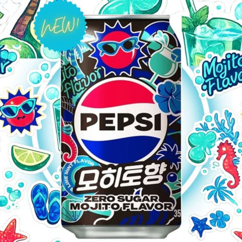 Pepsi Zero Sugar Mojito 355ml - miętowo-limonkowa Pepsi bez cukru z Korei Południowej