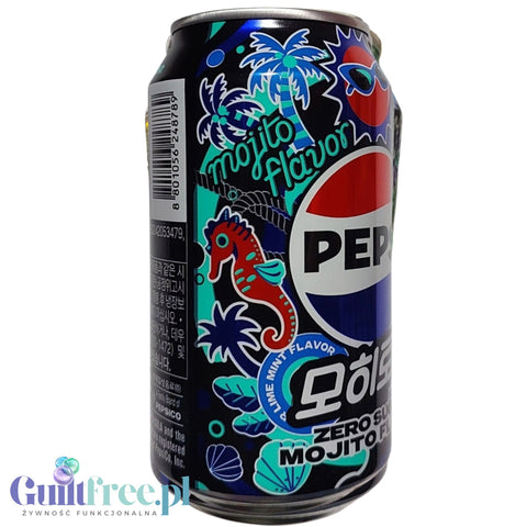 Pepsi Zero Sugar Mojito 355ml - miętowo-limonkowa Pepsi bez cukru z Korei Południowej