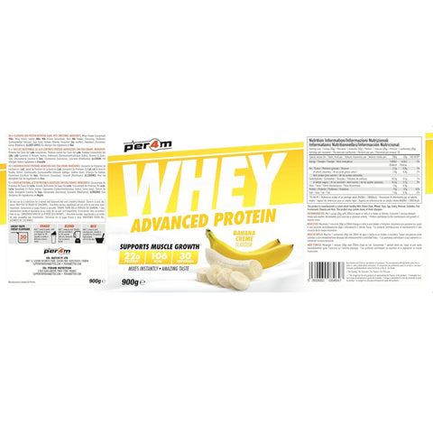 Per4m Whey Advanced Protein Banana Creme 900g - gęsta odżywka białkowa WPC, WPI & MPC