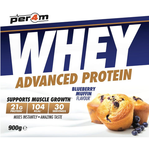 Per4m Whey Advanced Protein Blueberry Muffin 900g - gęsta odżywka białkowa WPC, WPI & MPC