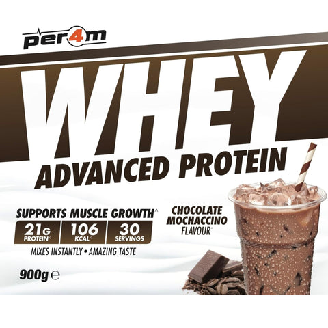 Per4m Whey Advanced Protein Chocolate Mochaccino 900g - gęsta odżywka białkowa WPC, WPI & MPC